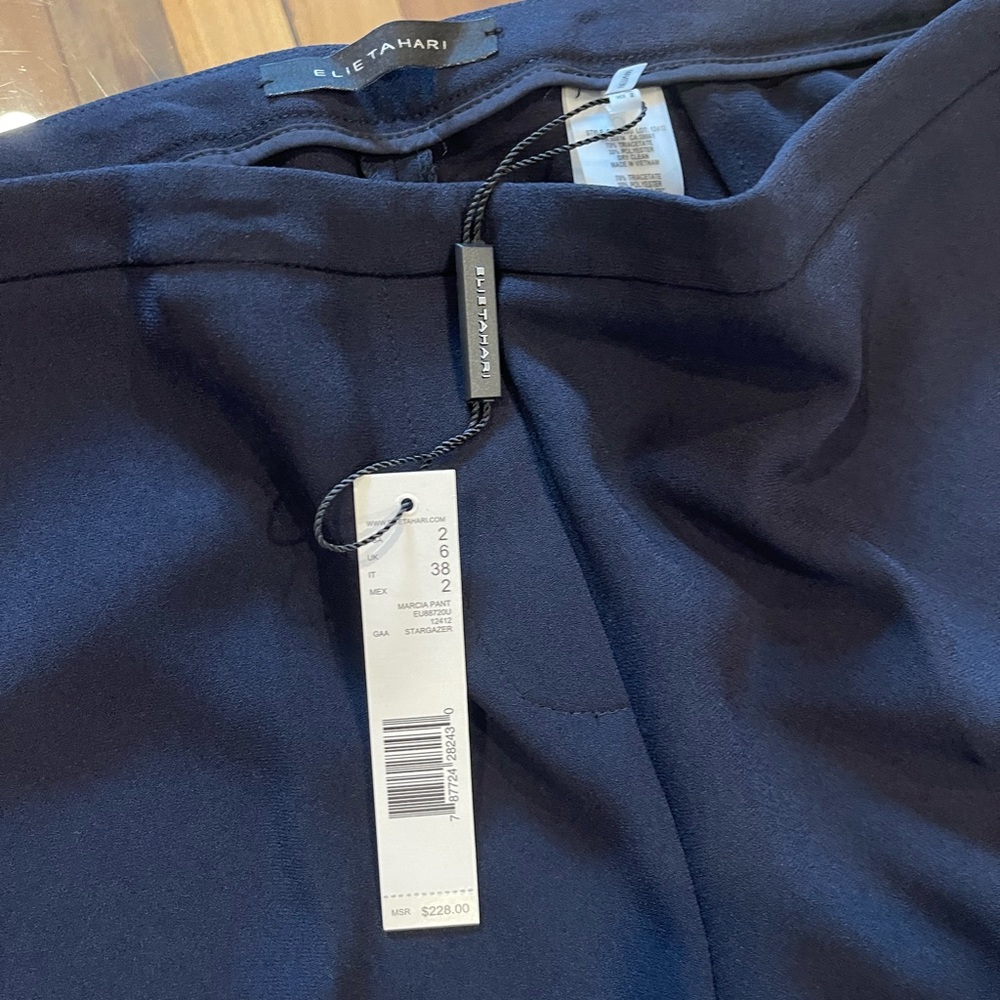 Elie Tahari blue unlined trouser